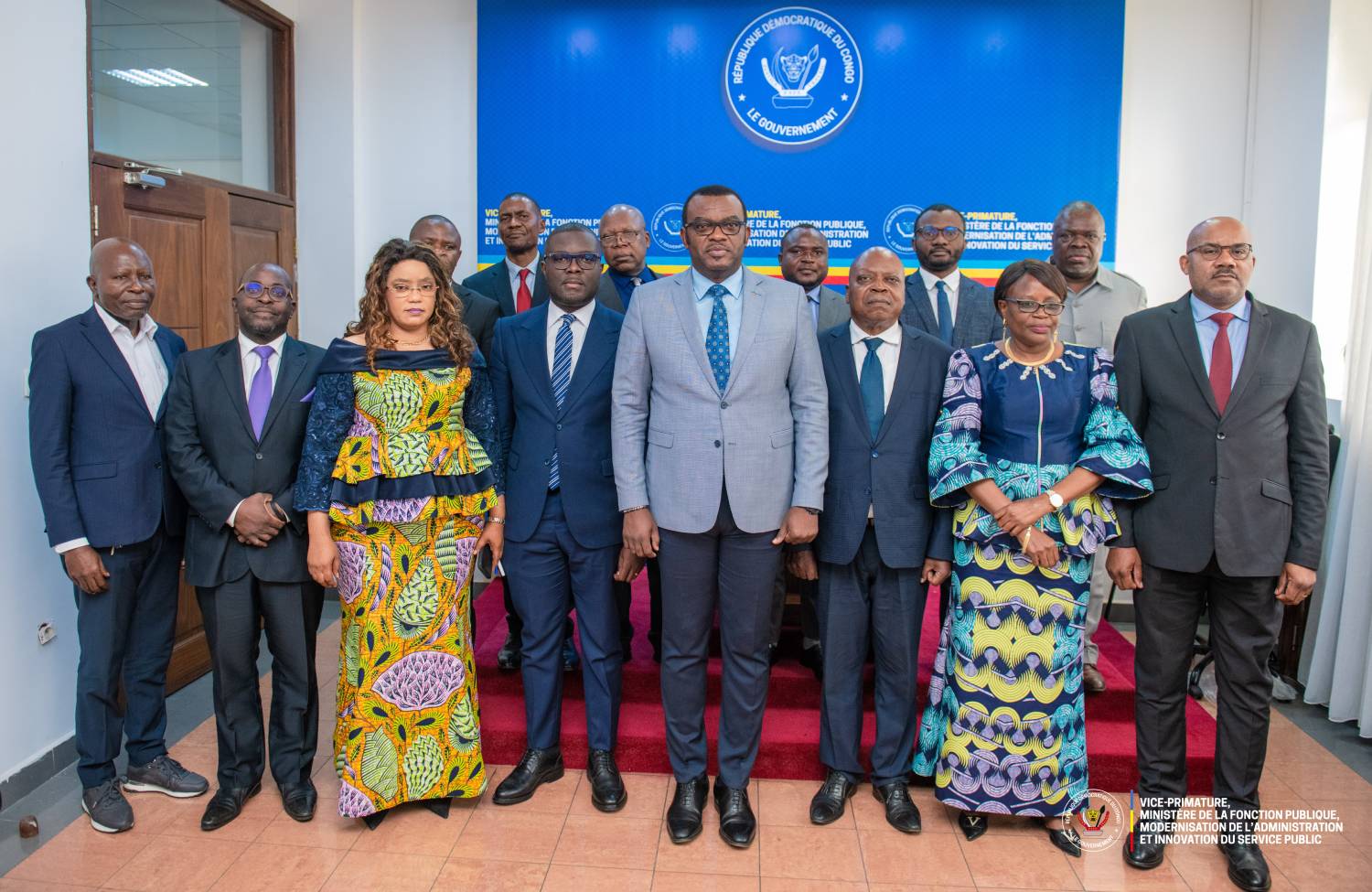 Le VPM Jean-Pierre Lihau recoit les nouveaux membres du Comité de Gestion de l’ENA RDC