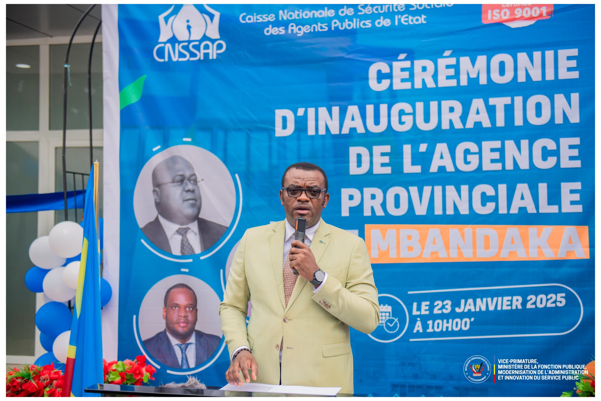 Le VPM Jean-Pierre Lihau inaugure l'agence provinciale de la CNSSAP de Mbandaka